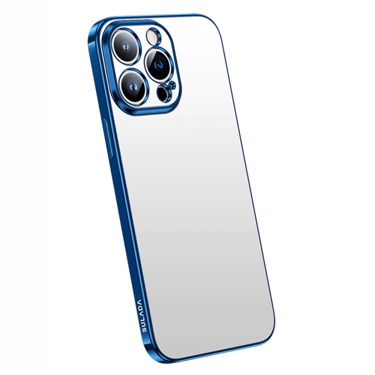 For iPhone 14 Pro Max SULADA Electroplating Frosted All-inclusive TPU Phone Case(Blue) - free shipping - PMC TechLife - Order now!