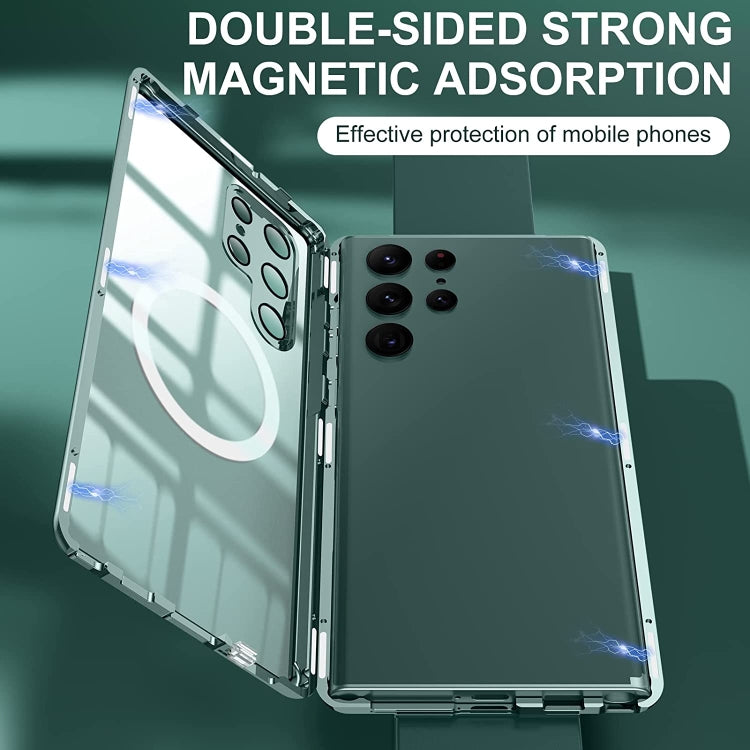 For Samsung Galaxy S22 Ultra 5G Lens Protector MagSafe Double Sided Magnetic Phone Case(Silver) - Galaxy S22 Ultra 5G Cases by PMC TechLife | Online Shopping South Africa | PMC TechLife