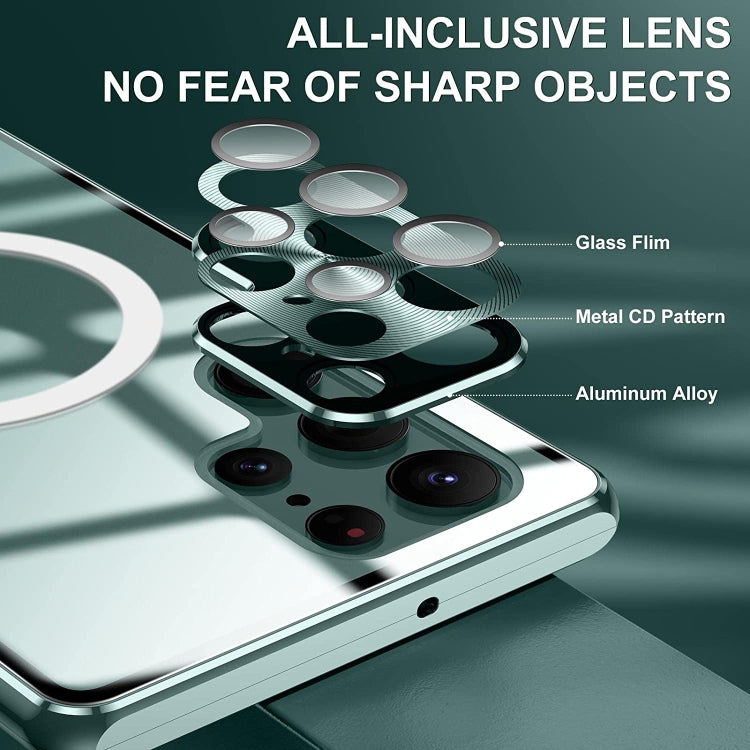 For Samsung Galaxy S22 Ultra 5G Lens Protector MagSafe Double Sided Magnetic Phone Case(Silver) - Galaxy S22 Ultra 5G Cases by PMC TechLife | Online Shopping South Africa | PMC TechLife