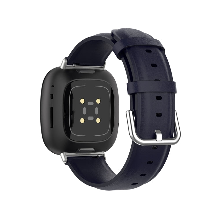 For Fitbit Versa 3 / Sense Genuine Leather Watch Band(Navy Blue) - free shipping - PMC TechLife - Order now!