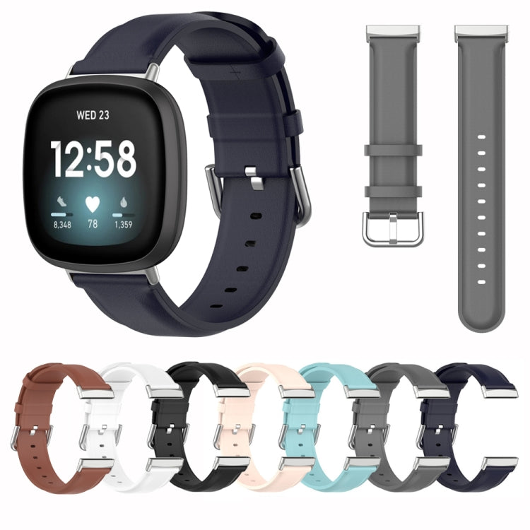 For Fitbit Versa 3 / Sense Genuine Leather Watch Band(Navy Blue) - free shipping - PMC TechLife - Order now!
