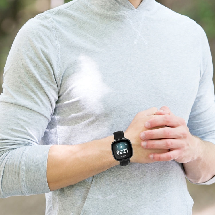 For Fitbit Versa 3 / Sense Genuine Leather Watch Band(Black) - free shipping - PMC TechLife - Order now!