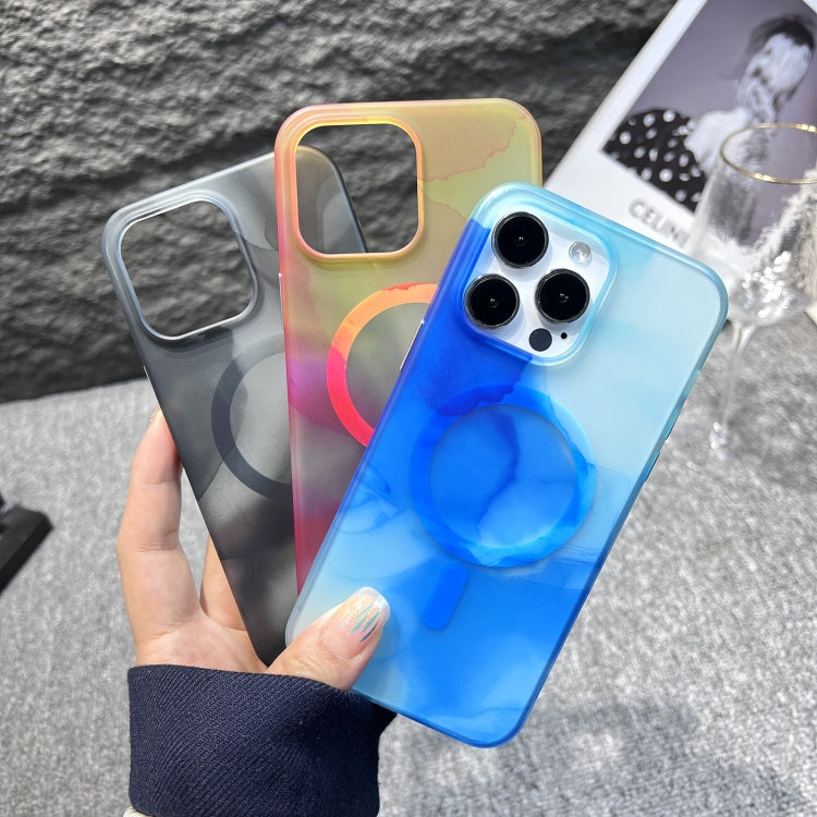 For iPhone 14 Pro Max MagSafe Magnetic Watercolor TPU Phone Case(Purple) - iPhone 14 Pro Max Cases by PMC TechLife | Online Shopping South Africa | PMC TechLife