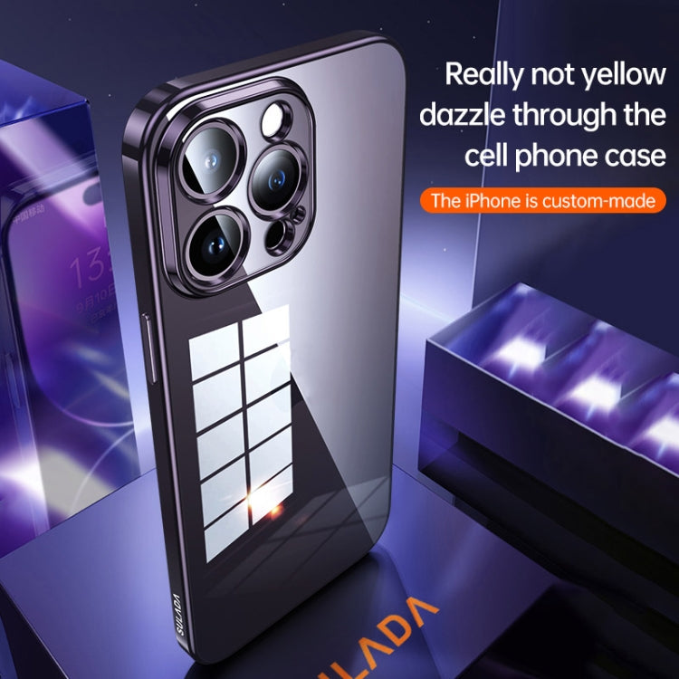 For iPhone 14 Plus SULADA Shine Through Series Plating TPU Transparent Phone Protective Case(Gold) - iPhone 14 Plus Cases by SULADA | Online Shopping South Africa | PMC TechLife | Buy Now Pay Later Mobicred