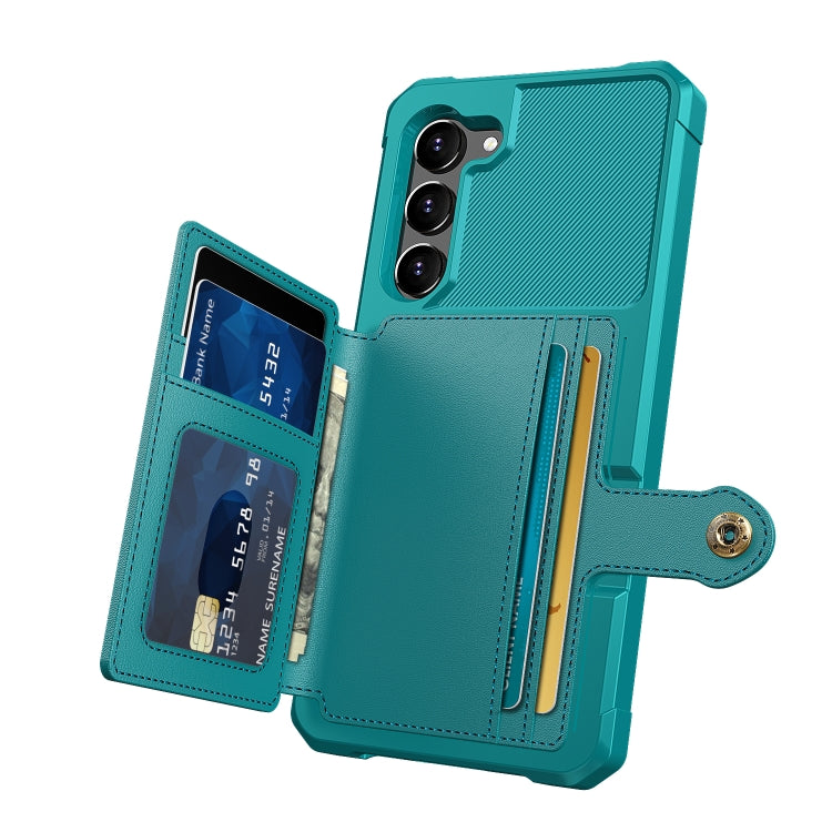 For Samsung Galaxy S23 5G Magnetic Wallet Card Bag Leather Phone Case(Cyan) - free shipping - PMC TechLife - Order now!