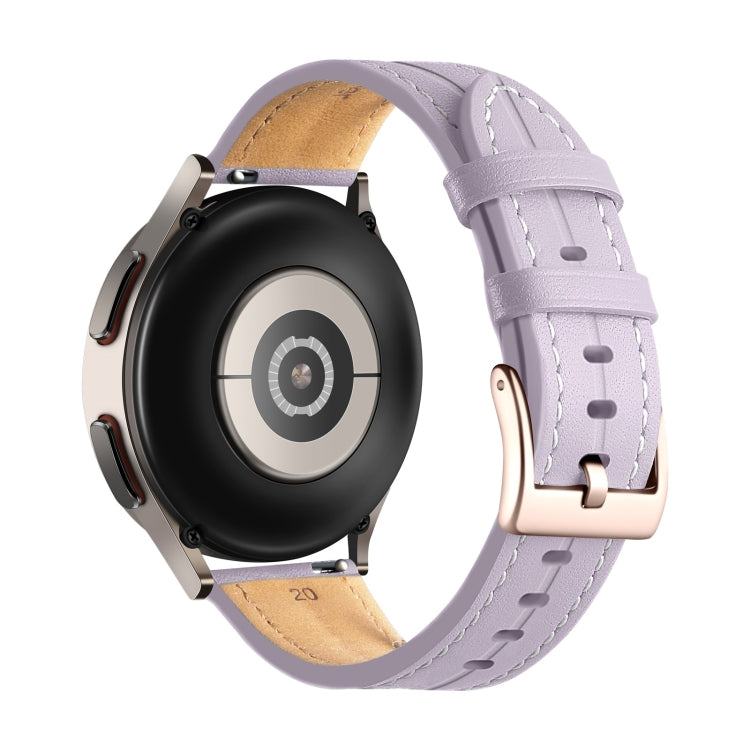 For Realme Watch 3/Amazfit GTR4/4 Pro Universal Grooved Genuine Leather Watch Band(Purple) - free shipping - PMC TechLife - Order now!