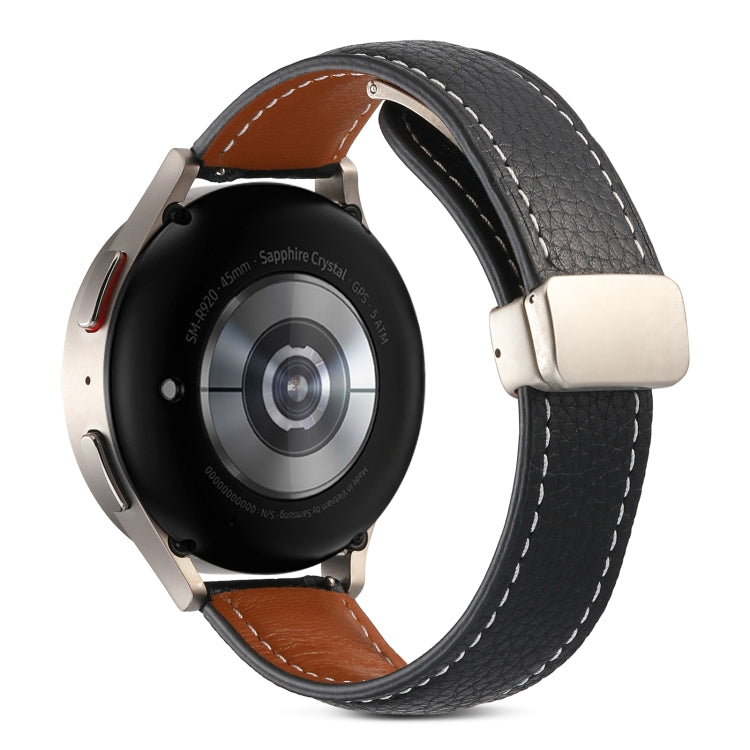 For Coros Pace 2/Coros Apex 42mm Universal Folding Buckle Genuine Leather Watch Band(Black) - free shipping - PMC TechLife - Order now!