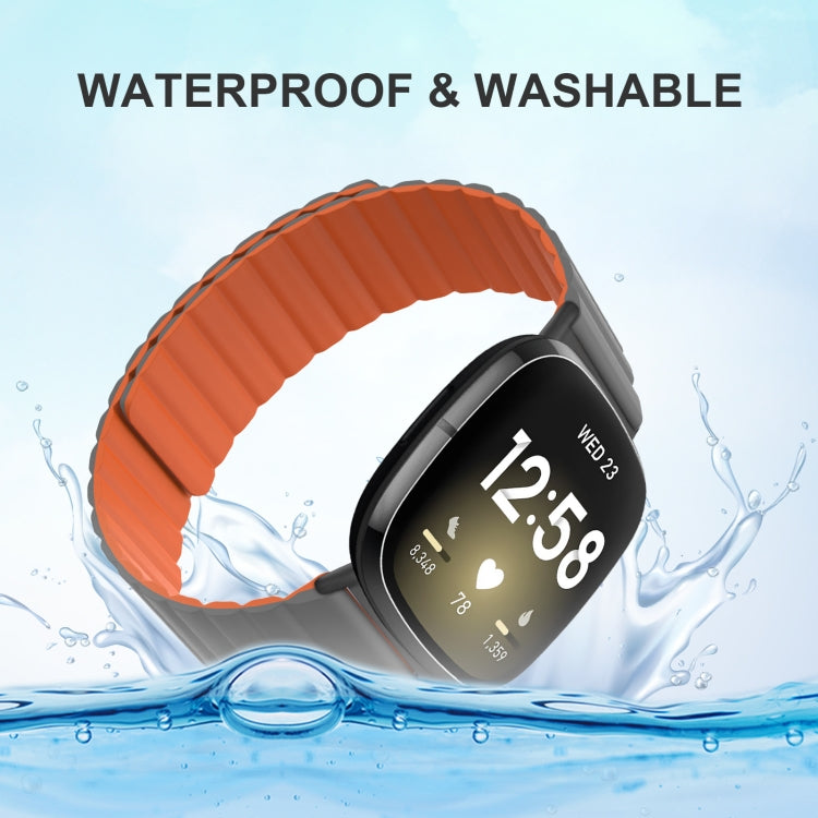 For Fitbit Versa 3 / Sense Universal Magnetic Silicone Watch Band(Black Yellow) - free shipping - PMC TechLife - Order now!
