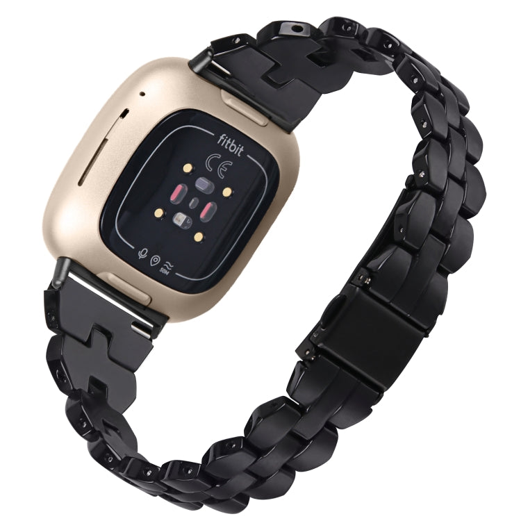For Fitbit Versa 4 / Sense 2 Universal Rhombus Resin Watch Band(Black) - free shipping - PMC TechLife - Order now!