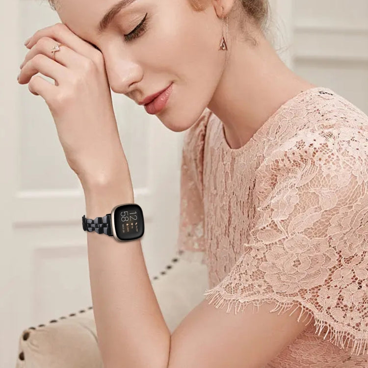 For Fitbit Versa 4 / Sense 2 Universal Rhombus Resin Watch Band(Black) - free shipping - PMC TechLife - Order now!