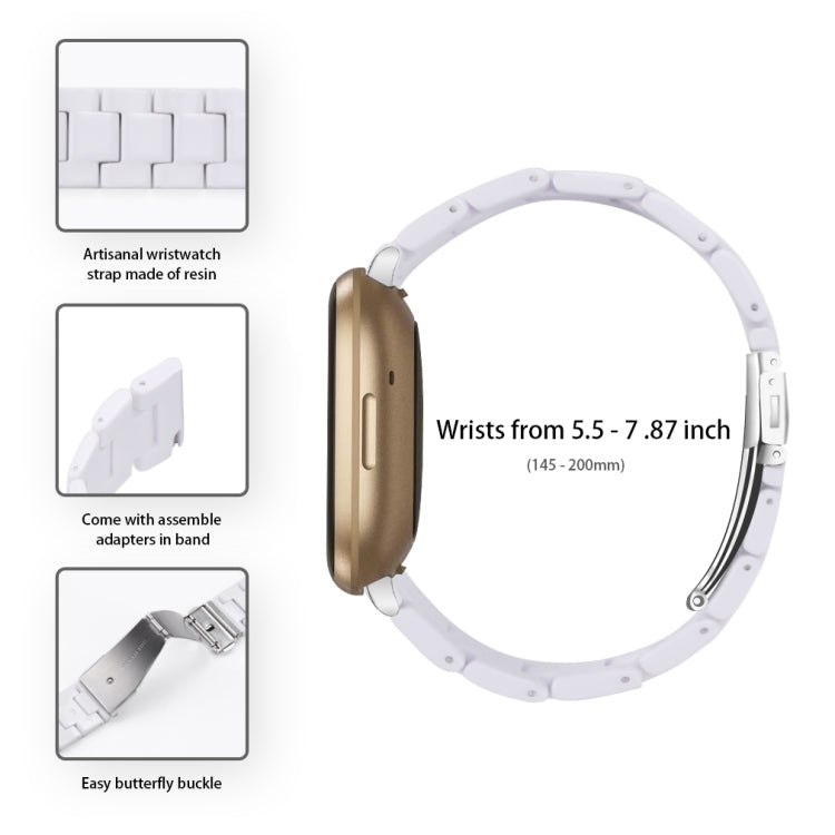 For Fitbit Versa 4 / Sense 2 Universal Resin Watch Band(White) - free shipping - PMC TechLife - Order now!