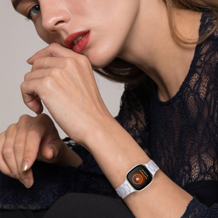 For Fitbit Versa 4 / Sense 2 Universal Resin Watch Band(White) - free shipping - PMC TechLife - Order now!