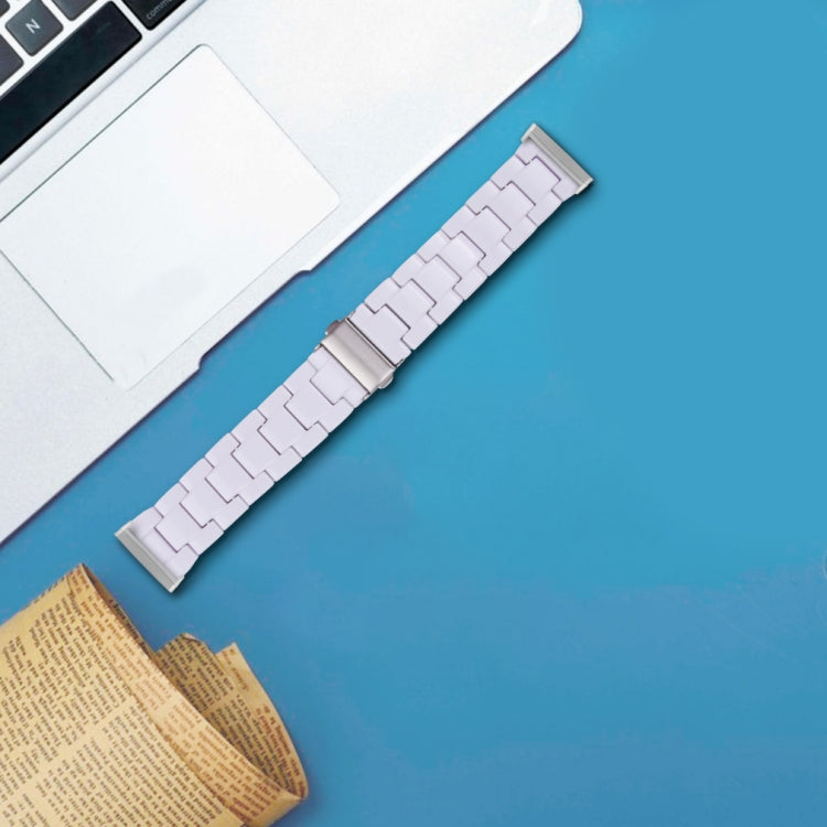 For Fitbit Versa 4 / Sense 2 Universal Resin Watch Band(White) - free shipping - PMC TechLife - Order now!