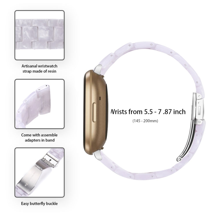 For Fitbit Versa 4 / Sense 2 Universal Resin Watch Band(Shiny White) - free shipping - PMC TechLife - Order now!