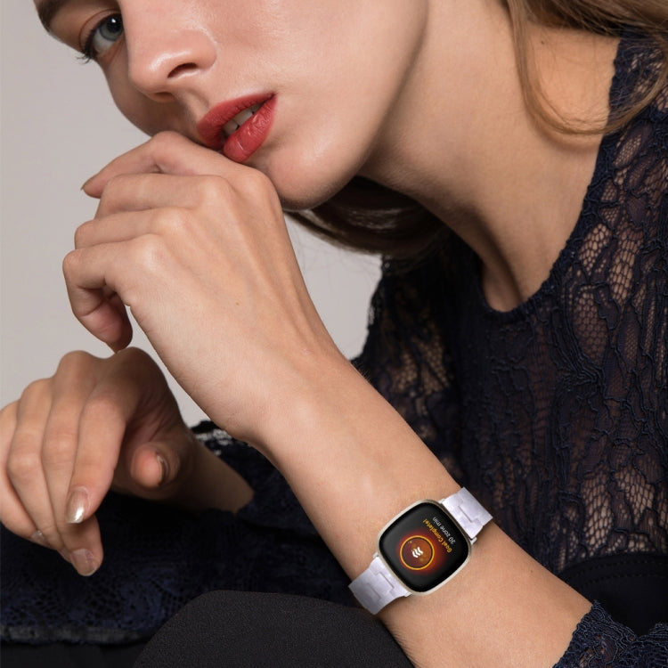 For Fitbit Versa 4 / Sense 2 Universal Resin Watch Band(Shiny White) - free shipping - PMC TechLife - Order now!