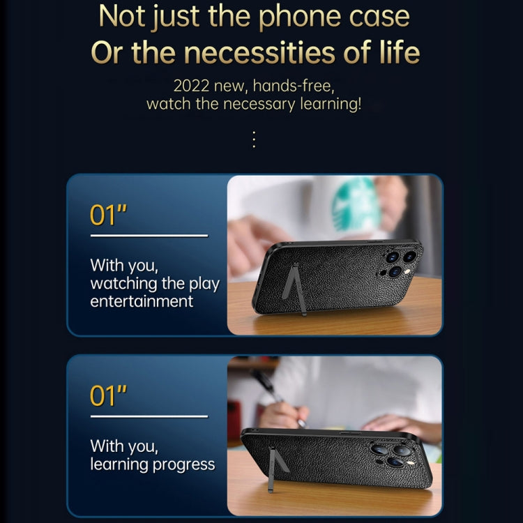 For iPhone 14 Plus SULADA Invisible Bracket Leather Back Cover Phone Case(Orange) - iPhone 14 Plus Cases by SULADA | Online Shopping South Africa | PMC TechLife | Buy Now Pay Later Mobicred