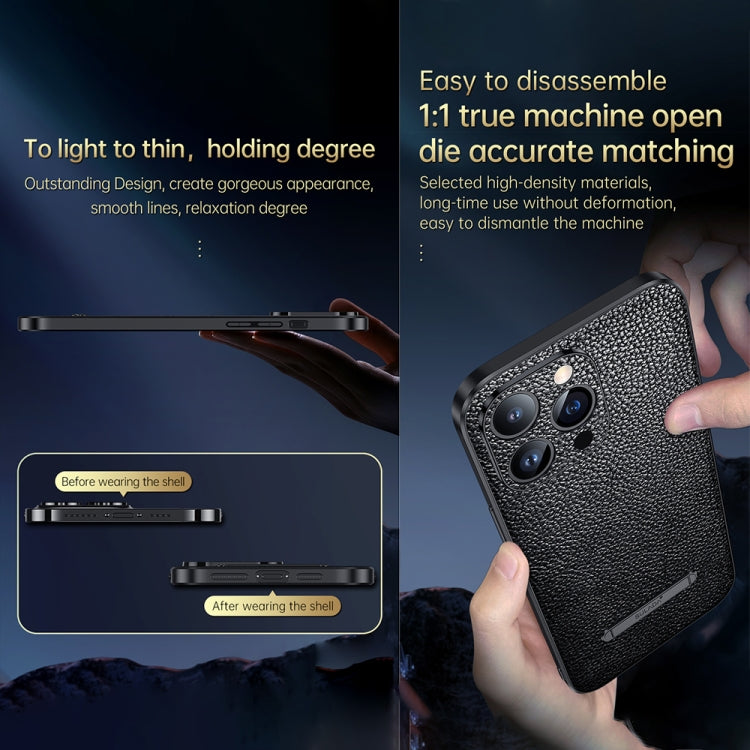 For iPhone 13 Pro SULADA Invisible Bracket Leather Back Cover Phone Case(Black) - iPhone 13 Pro Cases by SULADA | Online Shopping South Africa | PMC TechLife | Buy Now Pay Later Mobicred