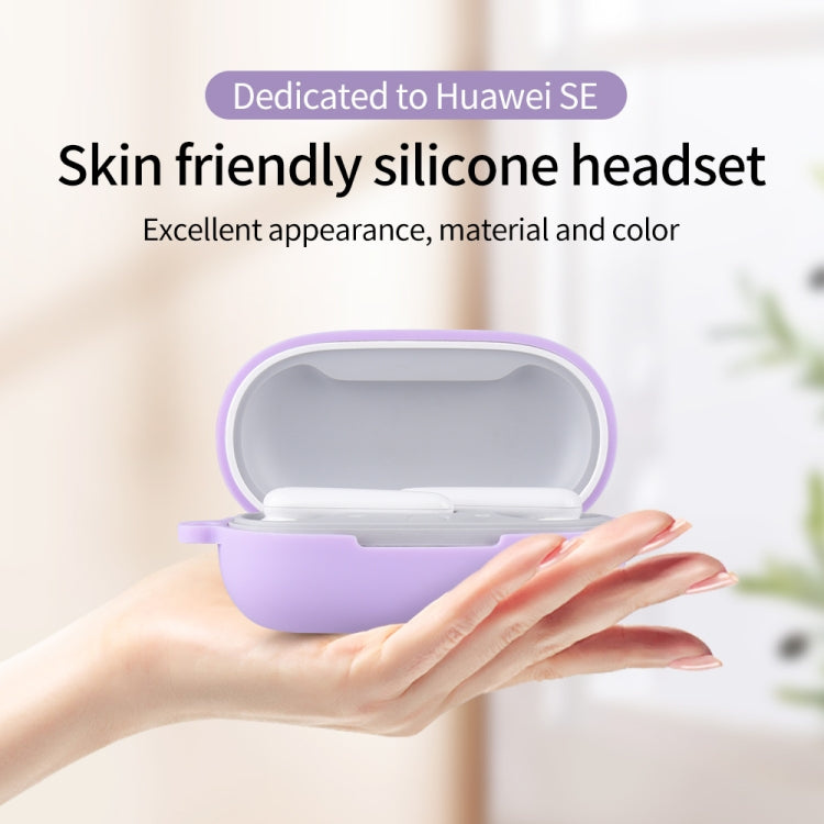 For Huawei FreeBuds SE Pure Color Bluetooth Earphone Silicone Case with Hook(Sky Blue) - Huawei Earphone Case by PMC TechLife | Online Shopping South Africa | PMC TechLife