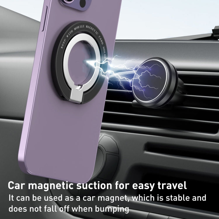 Car Magnetic Dual Axis Ring Phone Holder(Frosted White) - Ring Holder by PMC TechLife | Online Shopping South Africa | PMC TechLife