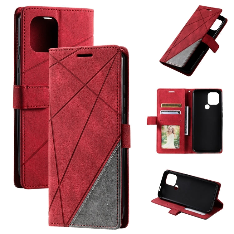 For Xiaomi Redmi A1+ Skin Feel Splicing Leather Phone Case(Red) - free shipping - PMC TechLife - Order now!