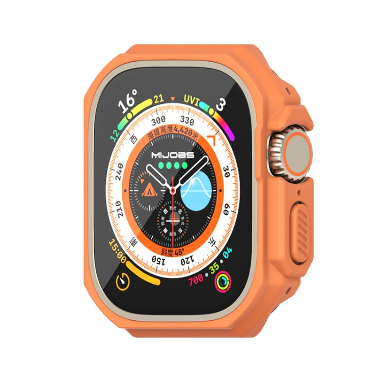 For Apple Watch Ultra 49mm Mijobs Ultra-thin Bezel PC Watch Case(Orange) - Watch Cases by MIJOBS | Online Shopping South Africa | PMC TechLife | Buy Now Pay Later Mobicred