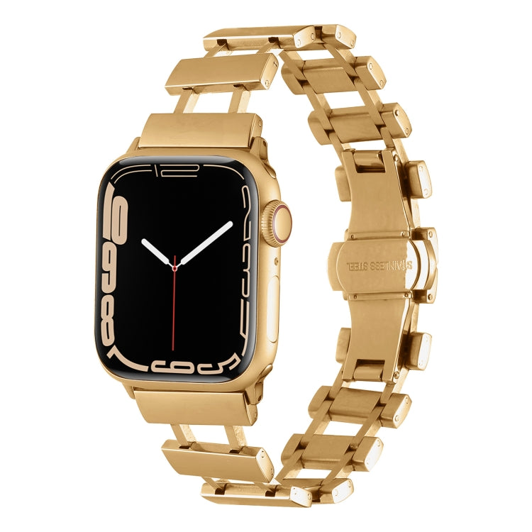 Hollow Stainless Steel Watch Band For Apple Watch Ultra 49mm / Series 8&7 45mm / SE 2&6&SE&5&4 44mm(Gold) - free shipping - PMC TechLife - Order now!