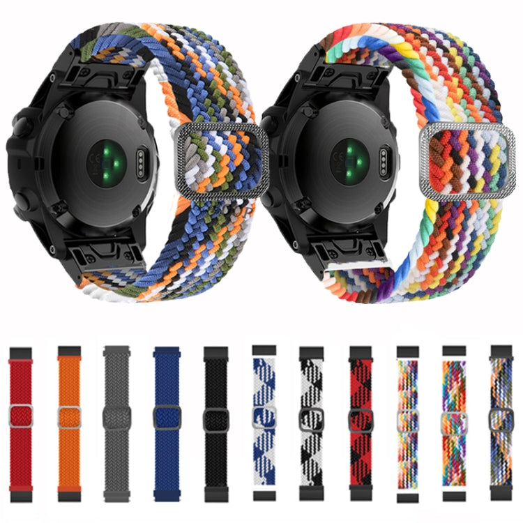 Compatible with Garmin Fenix 7 Adjustable Nylon Braided Elasticity Watch Band(Colorful Denim) - free shipping - PMC TechLife - Order now!