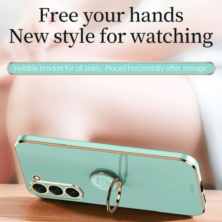 For Samsung Galaxy S23+ 5G XINLI Straight Edge 6D Electroplate TPU Phone Case with Ring Holder(Mint Green) - free shipping - PMC TechLife - Order now!
