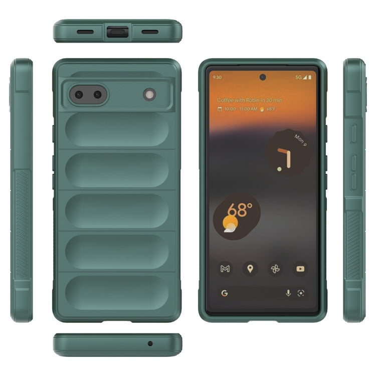 For Google Pixel 6a Magic Shield TPU + Flannel Phone Case(Grey) - Google Cases by PMC TechLife | Online Shopping South Africa | PMC TechLife | Buy Now Pay Later Mobicred