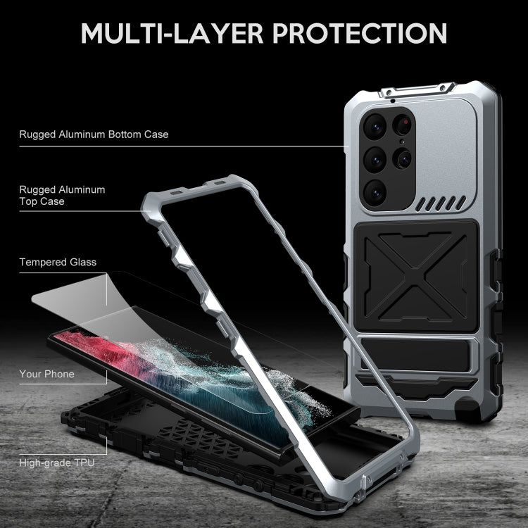 For Samsung Galaxy S23 Ultra 5G R-JUST Life Waterproof Dustproof Shockproof Phone Case(Silver) - Galaxy S23 Ultra 5G Cases by R-JUST | Online Shopping South Africa | PMC TechLife | Buy Now Pay Later Mobicred