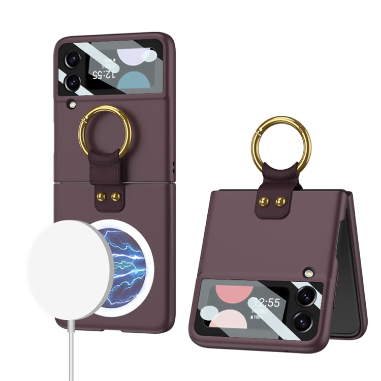 For Samsung Galaxy Z Flip4 GKK MagSafe Ultrathin Integrated Shockproof Phone Case with Ring Holder(Wine Red) - Galaxy Z Flip4 5G Cases by GKK | Online Shopping South Africa | PMC TechLife | Buy Now Pay Later Mobicred
