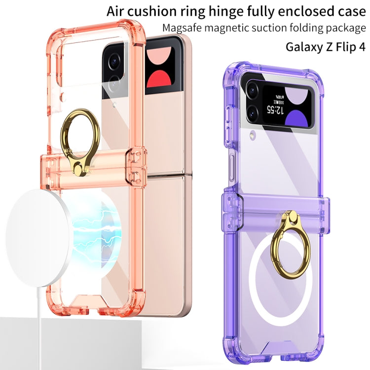 For Samsung Galaxy Z Flip4 GKK MagSafe Airbag Hinge Shockproof Phone Case with Ring Holder(Purple) - Galaxy Z Flip4 5G Cases by GKK | Online Shopping South Africa | PMC TechLife