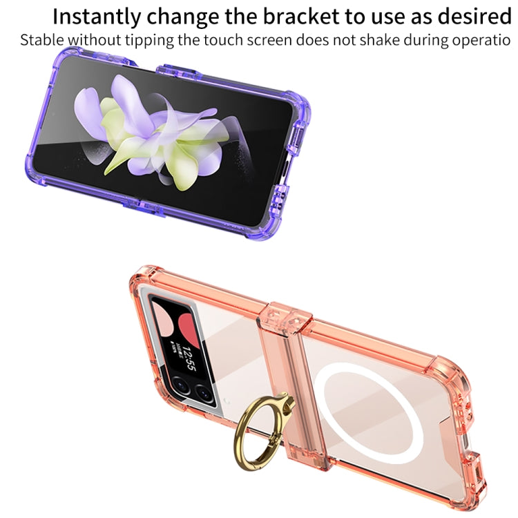 For Samsung Galaxy Z Flip4 GKK MagSafe Airbag Hinge Shockproof Phone Case with Ring Holder(Purple) - Galaxy Z Flip4 5G Cases by GKK | Online Shopping South Africa | PMC TechLife