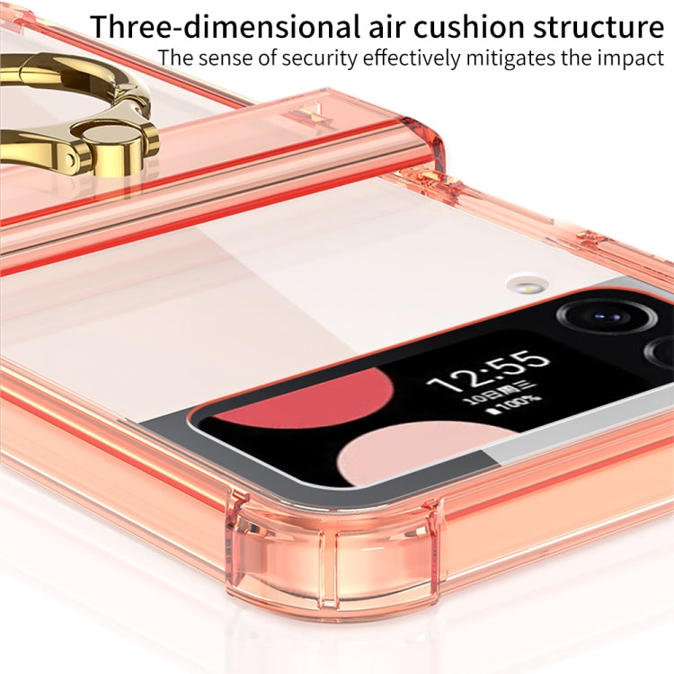 For Samsung Galaxy Z Flip4 GKK MagSafe Airbag Hinge Shockproof Phone Case with Ring Holder(Transparent) - Galaxy Z Flip4 5G Cases by GKK | Online Shopping South Africa | PMC TechLife | Buy Now Pay Later Mobicred