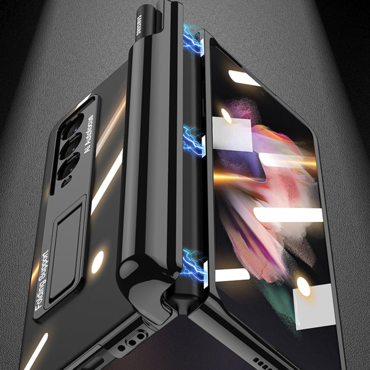 For Samsung Galaxy Z Fold3 5G GKK Magnetic Fold Hinge Shockproof Phone Case with Pen Slots(Silver) - free shipping - PMC TechLife - Order now!