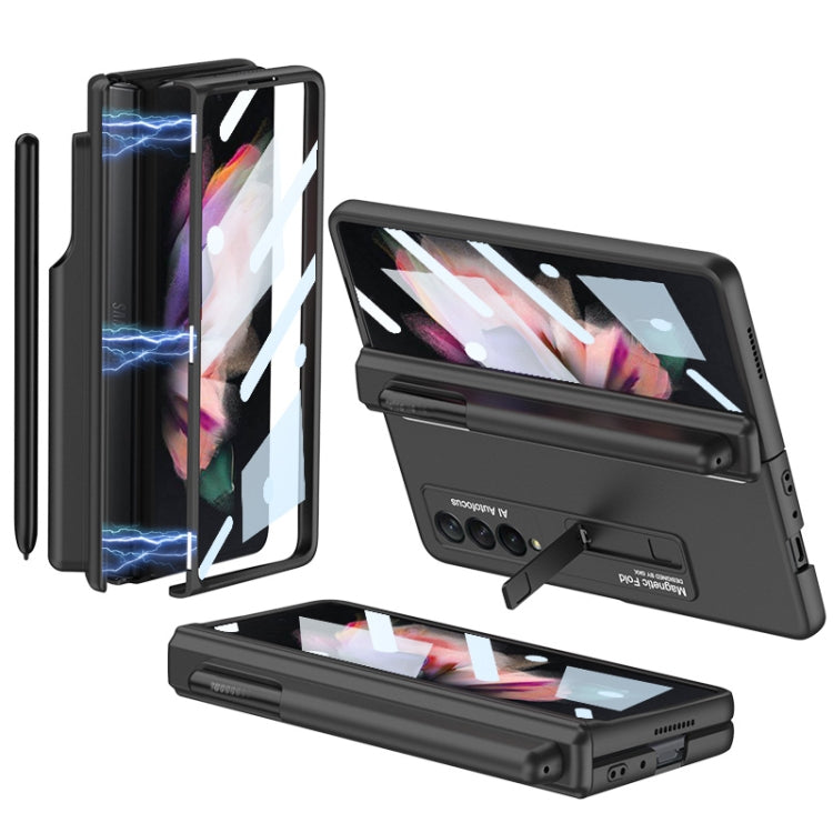 For Samsung Galaxy Z Fold3 5G GKK Full Coverage Magnetic Fold Hinge Shockproof Phone Case with Pen Slots(Black) - free shipping - PMC TechLife - Order now!
