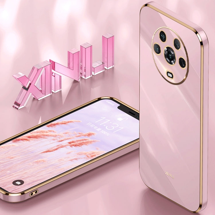 For Honor 70 XINLI Straight Edge 6D Electroplate TPU Phone Case(Cherry Purple) - Honor Cases by XINLI | Online Shopping South Africa | PMC TechLife | Buy Now Pay Later Mobicred