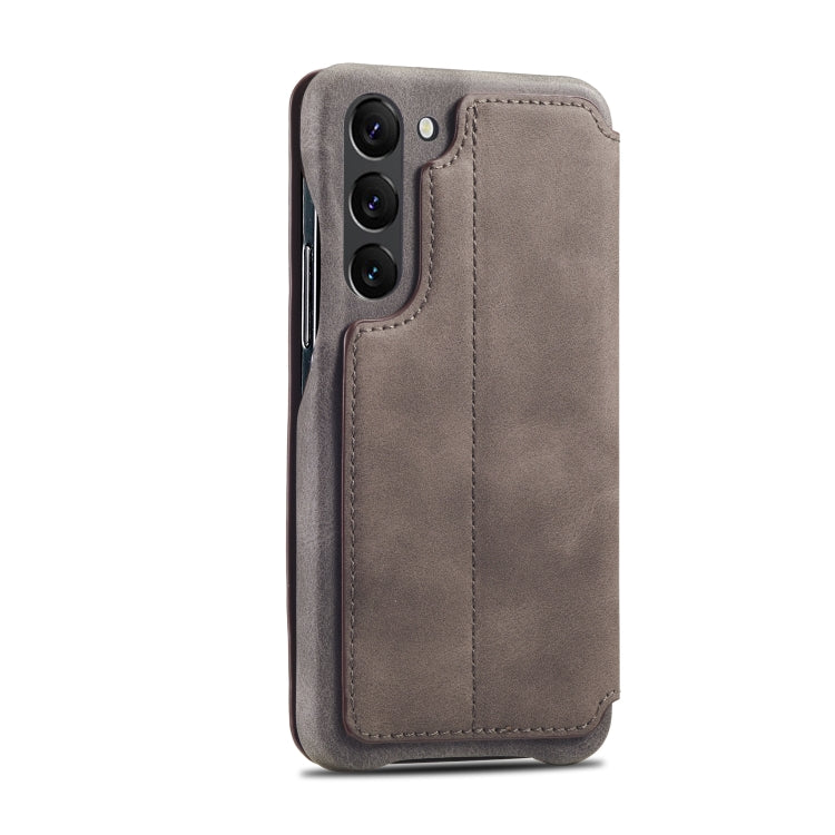 For Samsung Galaxy S23 5G LC.IMEEKE Hon Ancient Series Flip Leather Phone Case(Coffee) - Galaxy S23 5G Cases by LC.IMEEKE | Online Shopping South Africa | PMC TechLife | Buy Now Pay Later Mobicred