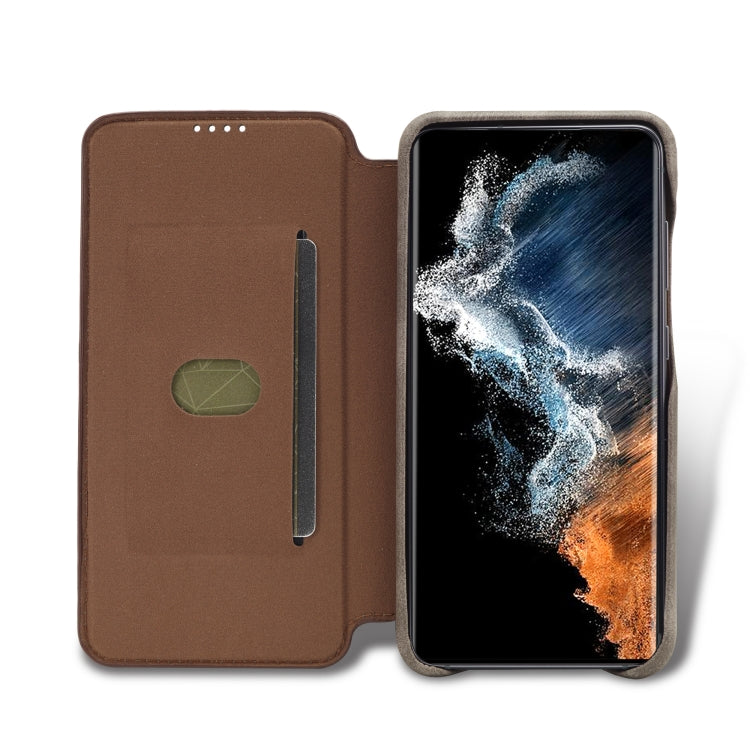 For Samsung Galaxy S23 5G LC.IMEEKE Hon Ancient Series Flip Leather Phone Case(Coffee) - Galaxy S23 5G Cases by LC.IMEEKE | Online Shopping South Africa | PMC TechLife | Buy Now Pay Later Mobicred