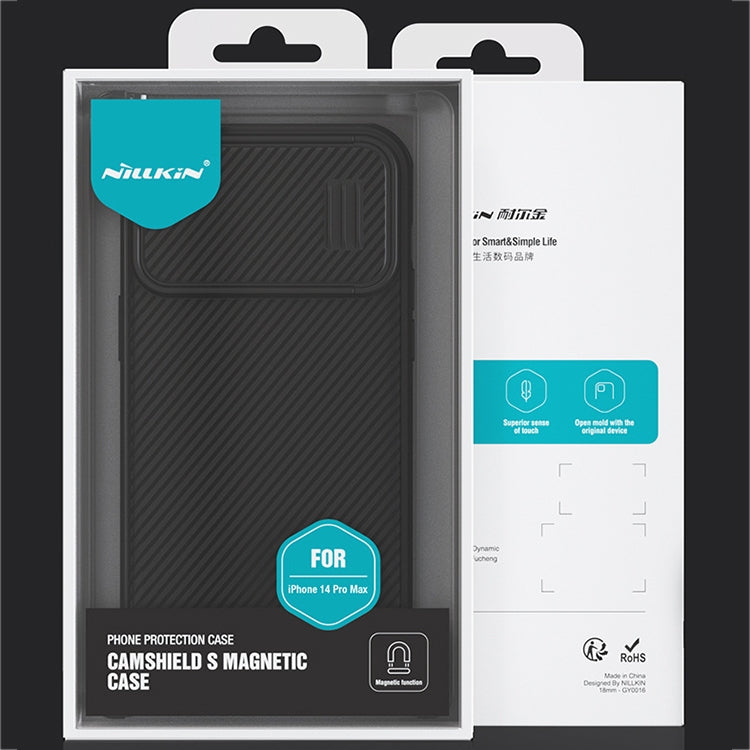 For iPhone 14 Pro Max NILLKIN CamShield S Magnetic Magsafe Case(Black) - iPhone 14 Pro Max Cases by NILLKIN | Online Shopping South Africa | PMC TechLife | Buy Now Pay Later Mobicred