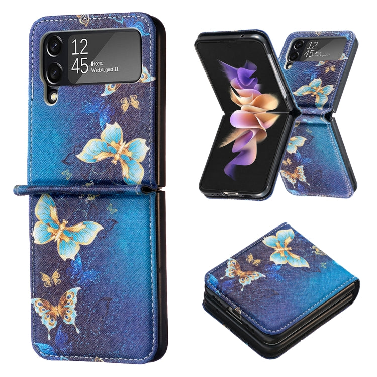 For Samsung Galaxy Z Flip4 Colored Drawing Invisible Magnetic Leather Phone Case(Gold Butterfly) - free shipping - PMC TechLife - Order now!