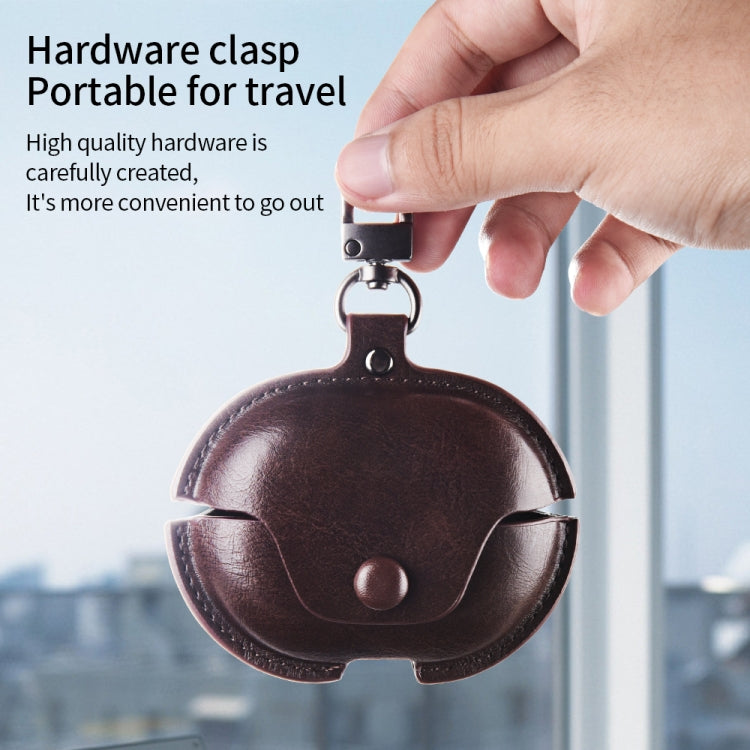 For Huawei FreeBuds Pro 2 Business Leather Earphone Protective Case with Hook(Blue) - Huawei Earphone Case by PMC TechLife | Online Shopping South Africa | PMC TechLife