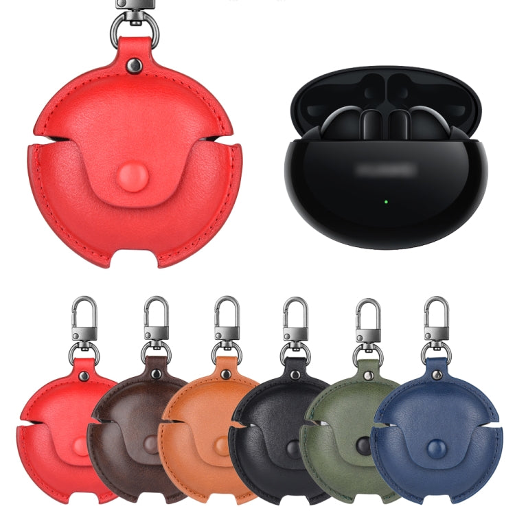 For Huawei FreeBuds 4i / 5i Business Leather Earphone Protective Case with Hook(Green) - free shipping - PMC TechLife - Order now!