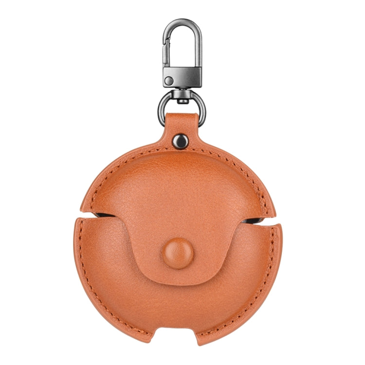 For Huawei FreeBuds 4 Business Leather Earphone Protective Case with Hook(Light Brown) - Huawei Earphone Case by PMC TechLife | Online Shopping South Africa | PMC TechLife