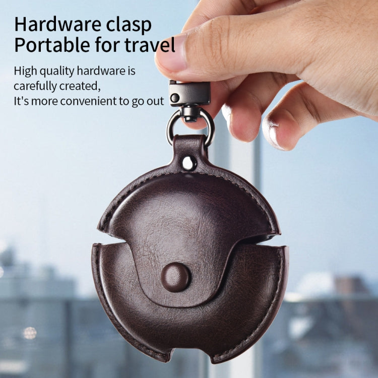 For Huawei FreeBuds 4 Business Leather Earphone Protective Case with Hook(Black) - Huawei Earphone Case by PMC TechLife | Online Shopping South Africa | PMC TechLife