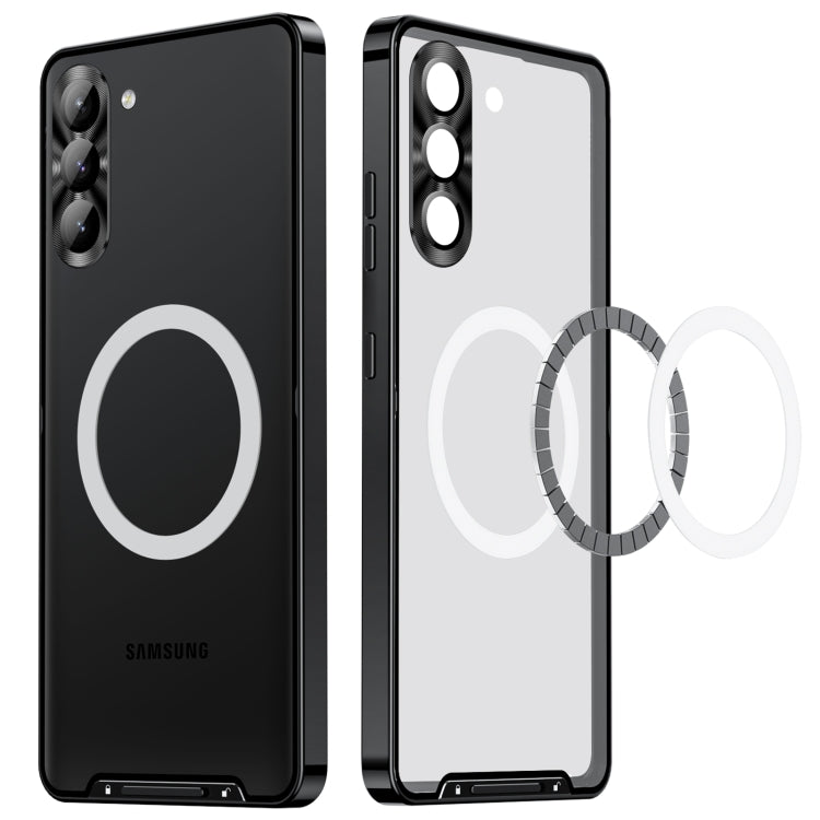 For Samsung Galaxy S23 5G MagSafe Magnetic Frosted Metal Phone Case(Black) - Galaxy S23 5G Cases by PMC TechLife | Online Shopping South Africa | PMC TechLife