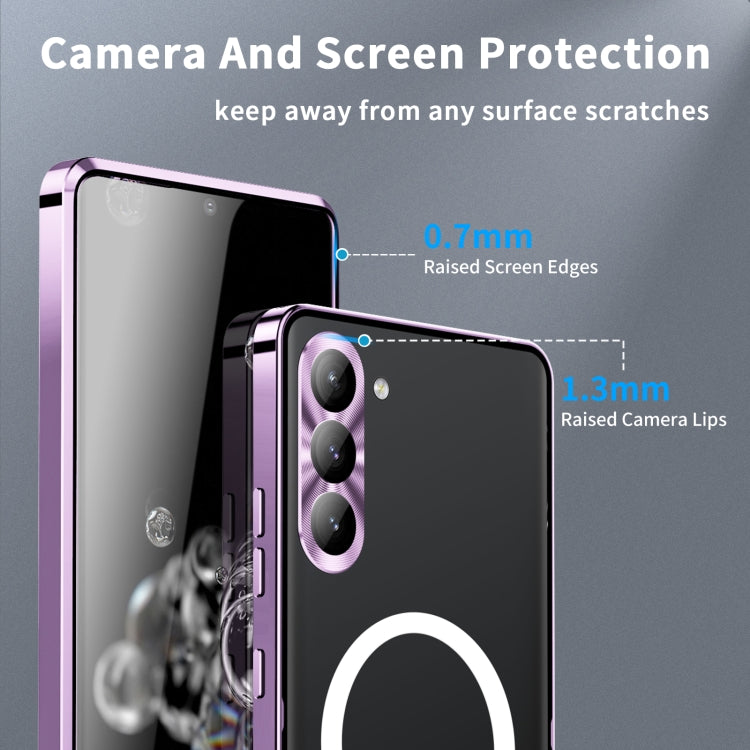 For Samsung Galaxy S23+ 5G MagSafe Magnetic Frosted Metal Phone Case(Purple) - Galaxy S23+ 5G Cases by PMC TechLife | Online Shopping South Africa | PMC TechLife