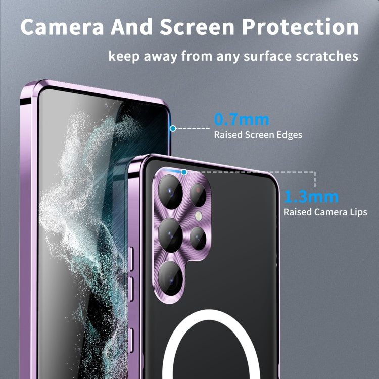 For Samsung Galaxy S23 Ultra 5G MagSafe Magnetic Frosted Metal Phone Case(Purple) - Galaxy S23 Ultra 5G Cases by PMC TechLife | Online Shopping South Africa | PMC TechLife