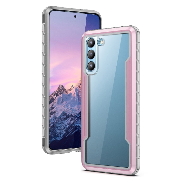 For Samsung Galaxy S22 5G iPAKY Thunder Series Aluminum Frame + TPU Bumper + Clear PC Shockproof Phone Case(Rose Gold) - Galaxy S22 5G Cases by iPAKY | Online Shopping South Africa | PMC TechLife | Buy Now Pay Later Mobicred