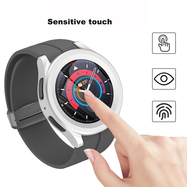 For Samsung Galaxy Watch5 Pro 45mm PC + Tempered Film Fuel Injection Watch Protective Case(Silver) - free shipping - PMC TechLife - Order now!